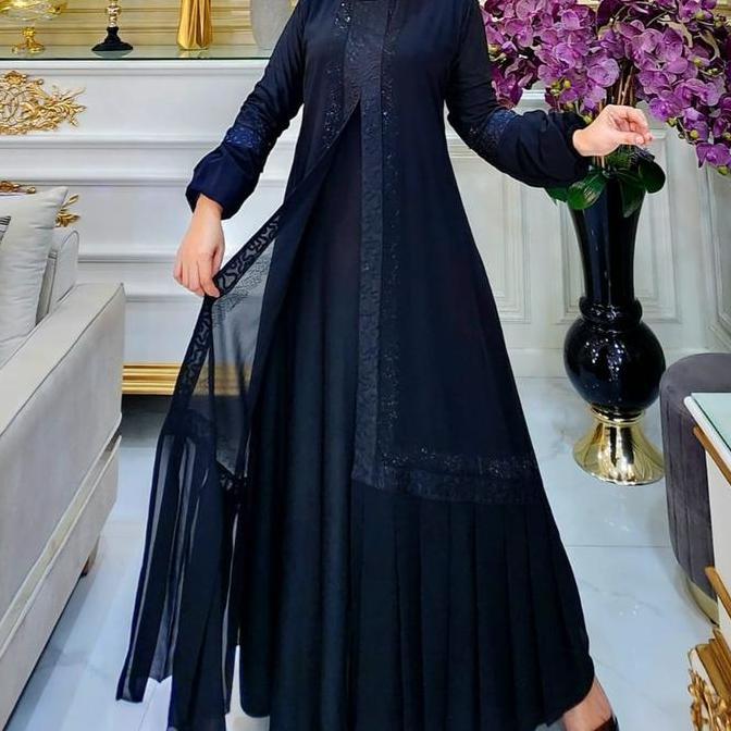 Uffa- Galeri Sicantik - - Gamis Abaya Turki Hitam Polos 24 - Abaya Hitam Motif Polos Lengan Balon Ce