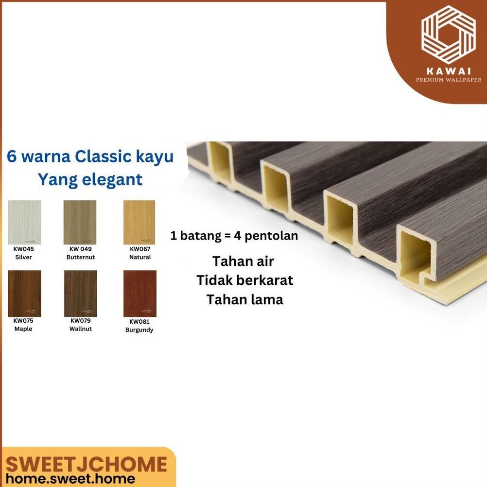 RECOMMENDED Wall Panel WPC Wood Premium 1.45 meter x 15.5cm dekorasi dinding | Panel Kayu 3D READY M