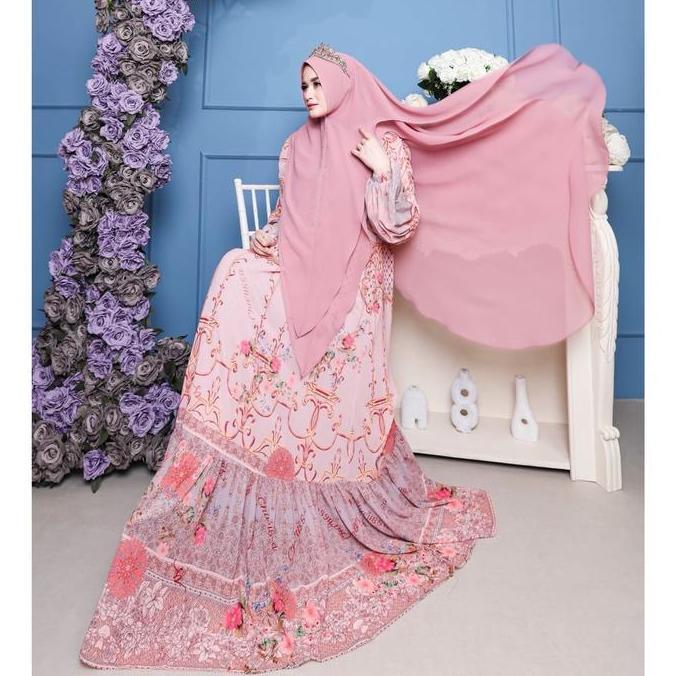 Uffa- Aurora Series Set SyarI Printing | Charissa SyarI Gamis Meh Muslim Syari Cantik