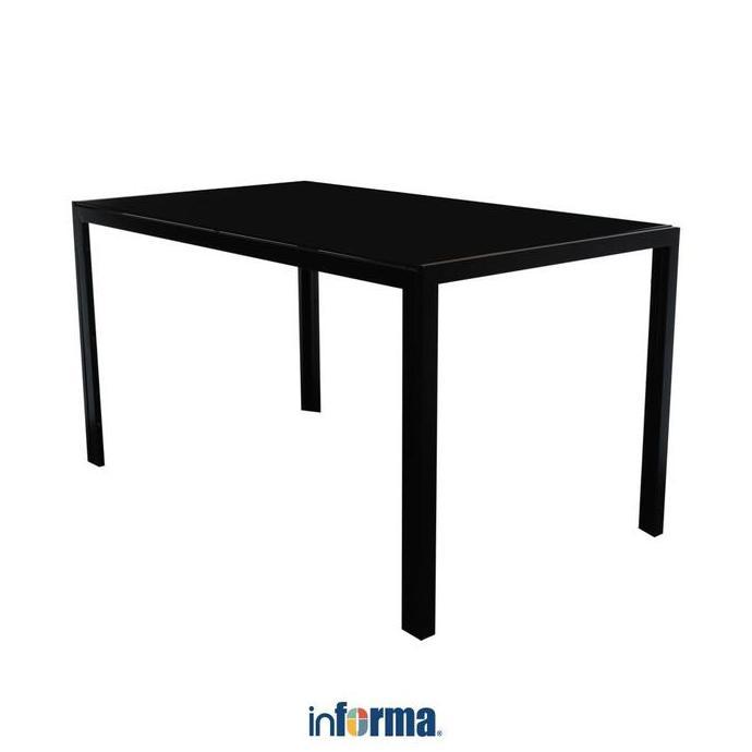 Terlaris Informa Marven Meja Makan - Hitam Set Kursi Meja Kaca Rapat Keluarga Minimalis