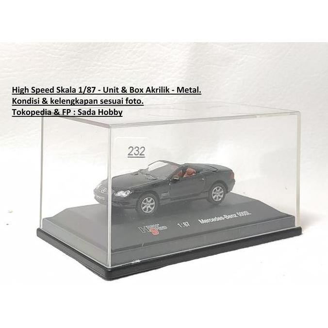 DIECAST HIGH SPEED 1/87 HO SCALE MERCEDES BENZ 500SL CABRIOLET HITAM CADATOYS
