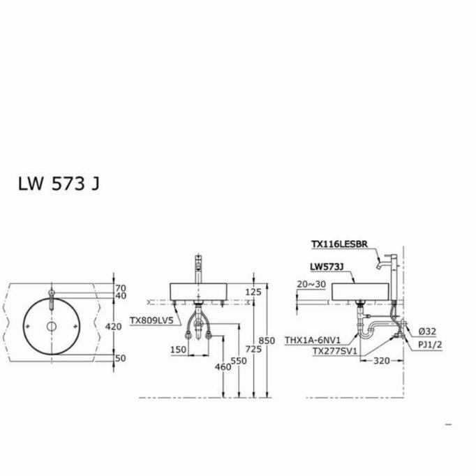 WASTAFEL CUCI TANGAN TOTO LW573J/BODY WASTAFEL TOTO LW573J