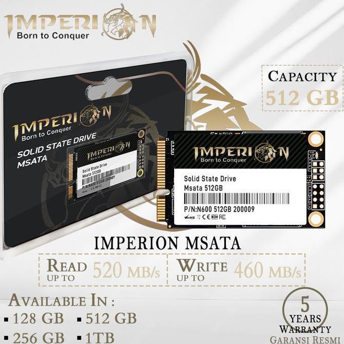 NEW SSD MSATA IMPERION 512 GB GARANSI RESMI 5 TAHUN SSD MSATA 512GB