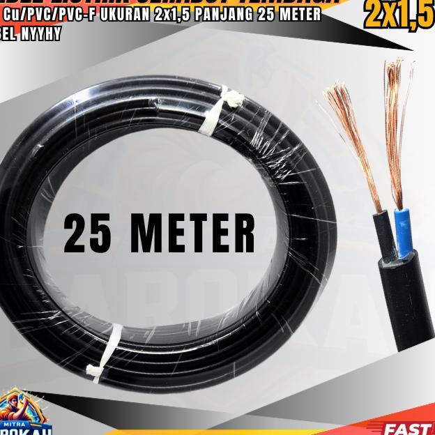 25 Meter Kabel Listrik Serabut / Kabel Fleksibel Serabut Tembaga Sni / Kabel Listrik Serabut Tembaga
