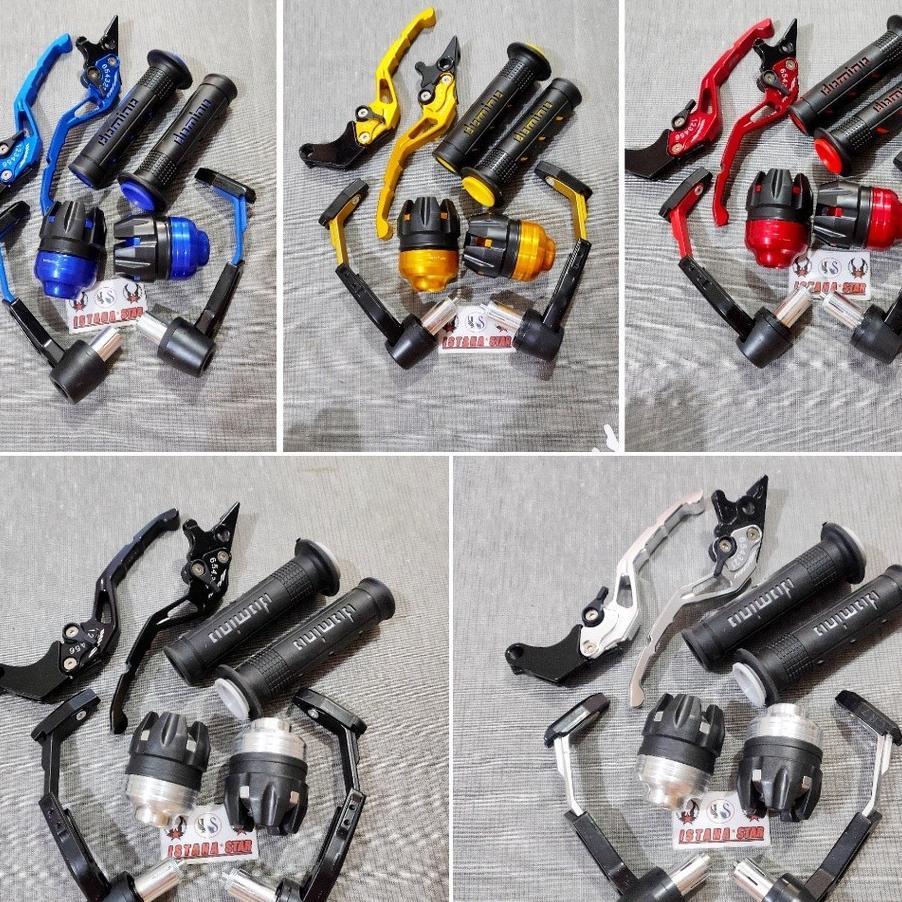 Paket Variasi 4 Item Handle Cnc Setelan + Proguard Robot + Jalu As Roda + Handgrip Domino Nmax Vixio