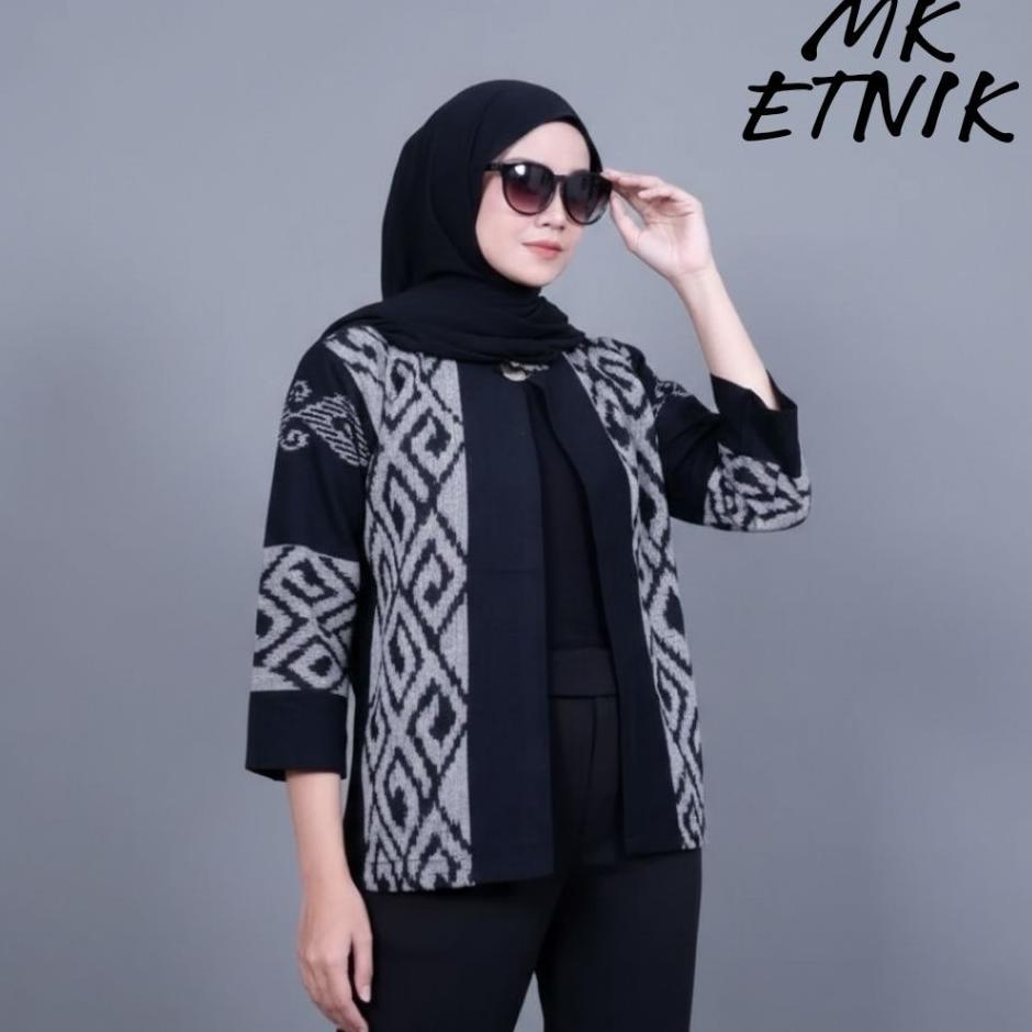 Outer Tenun - Blazer Tenun Wanita - Atasan Kerja Wanita