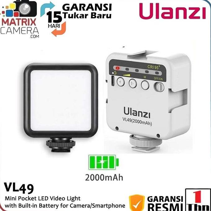 Ulanzi VL-49 VL49 Lampu LED Mini Video Light for Camera, Smartphone