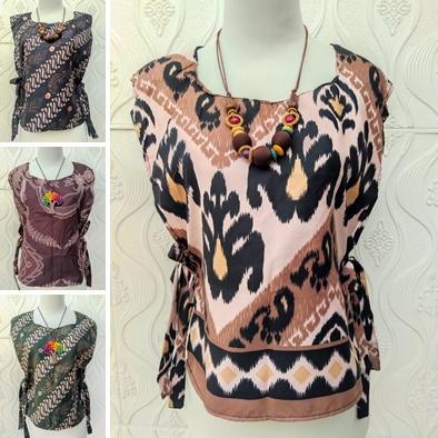 Saless Vest Rompi Outer Cardigan Batik Etnik Outwear Outer Batik Kondangan Wanita Kekinian Vest Bati