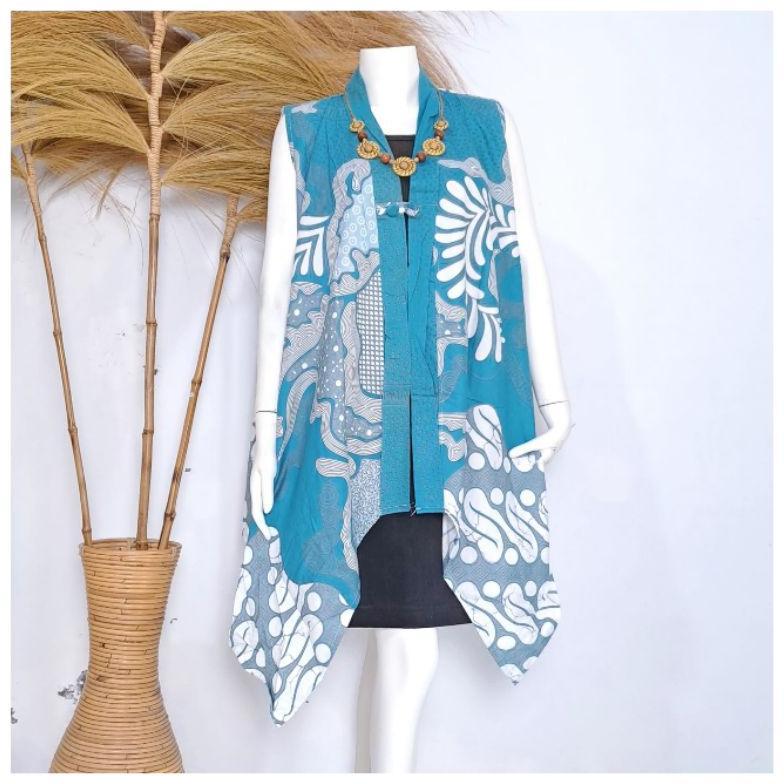 Tahan Lama Sarah Cardigan Batik Atasan Outer Batik Wanita Bahan Katun Long Outer Rompi M - L - Xl Al