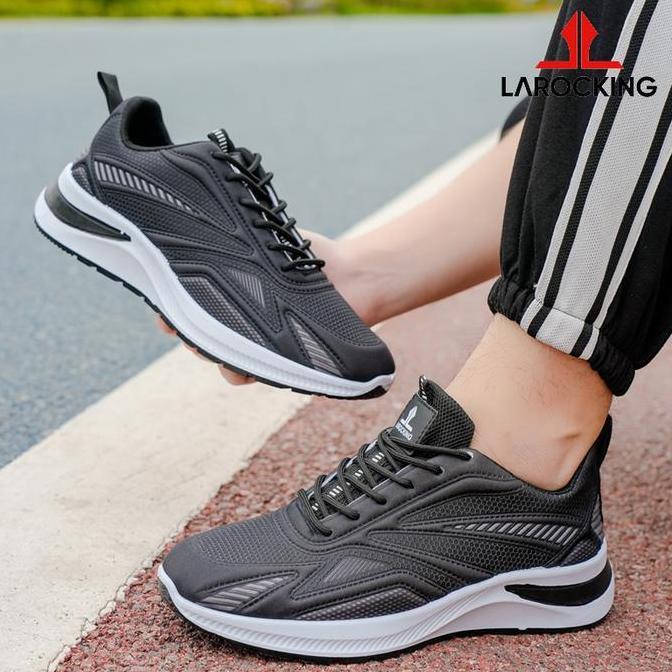 Faster- Larocking - Vega Hitam Abu | Sepatu Running Gym Shoes Abu Outdoor