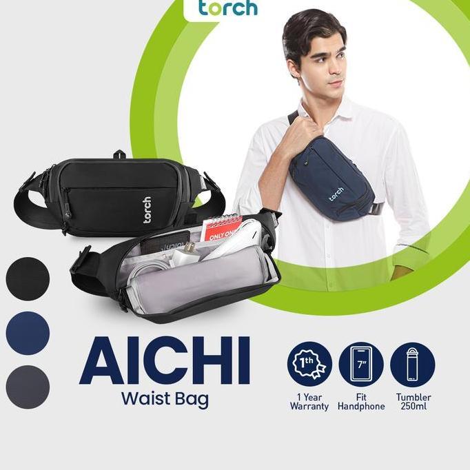 Torch Tas Pinggang Selempang Anti Air Ringan - Waist Sling Bag Aichi