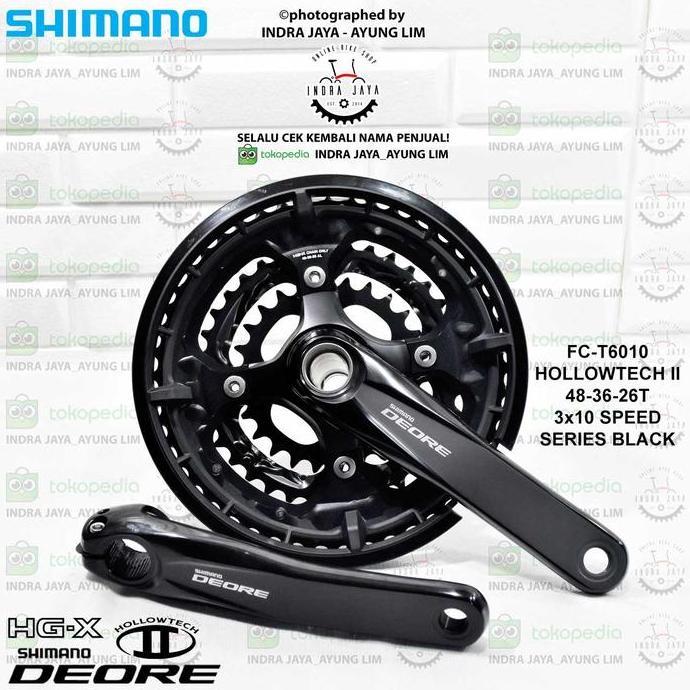 SHIMANO DEORE - FC-T6010 - Trekking Crankset - 3x10-speed 48-36-26T