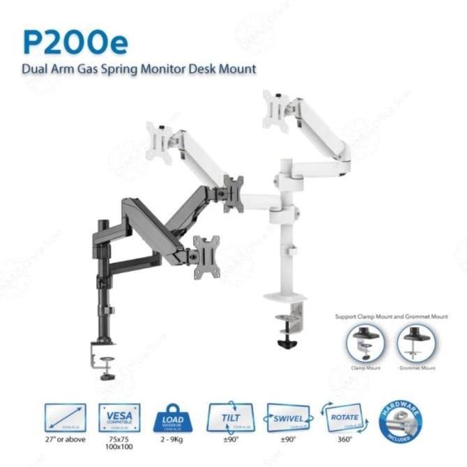 Bracket TV Monitor Gas Spring Oximus P200E Dual Monitor Oximus Dual Arm Gas Spring