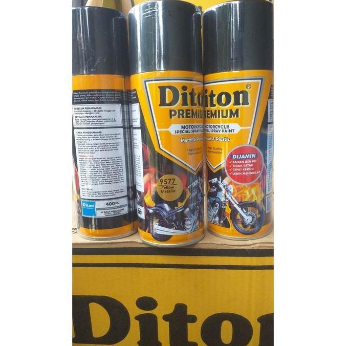 pilok Diton Premium Yellow metallic 9577 400cc pilok kuning metallic kuning cerah cat semprot diton 