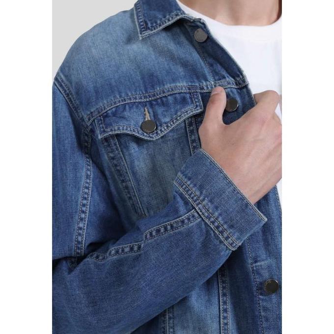 Hose- Emba Denim - Johnny Jaket Denim Pria Trucker Regular Fit Panjang  Kancing Kantong Casual