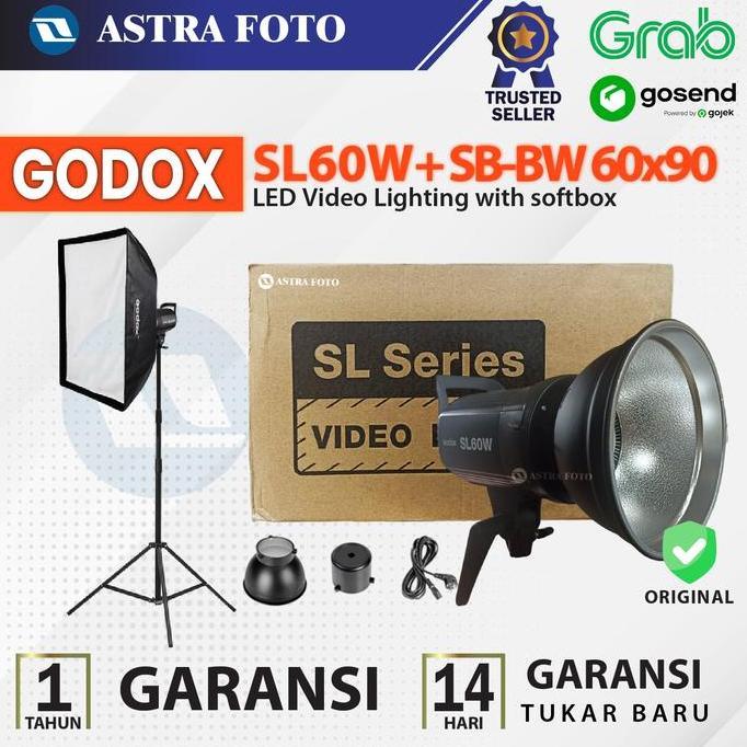 Paket Godox SL60w + Softbox SB-BW 60x90cm + Lighstand Spirit Eagle 2