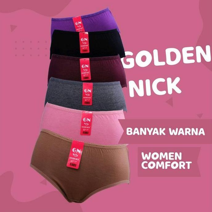 Miez- 12 Pcs Cd Golden Nick Jumbo Rna Gelap Terang | Cd Nita Gn 937&939 Katun Polos Seksi Cewek Maxi