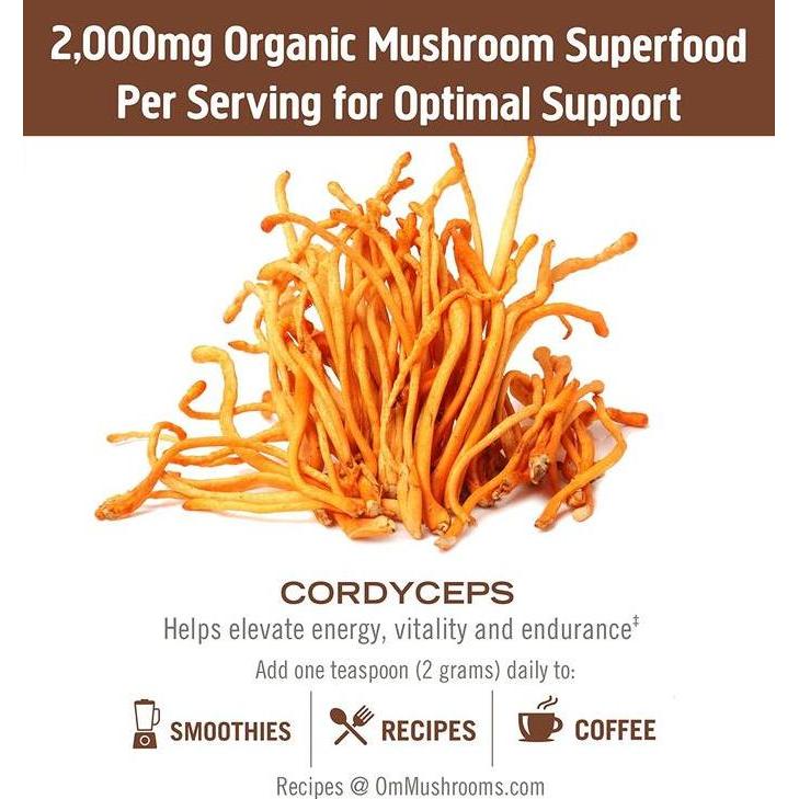 Om Organic Mushroom Superfood Powder Cordyceps Master Blend Lions Mane - Original
