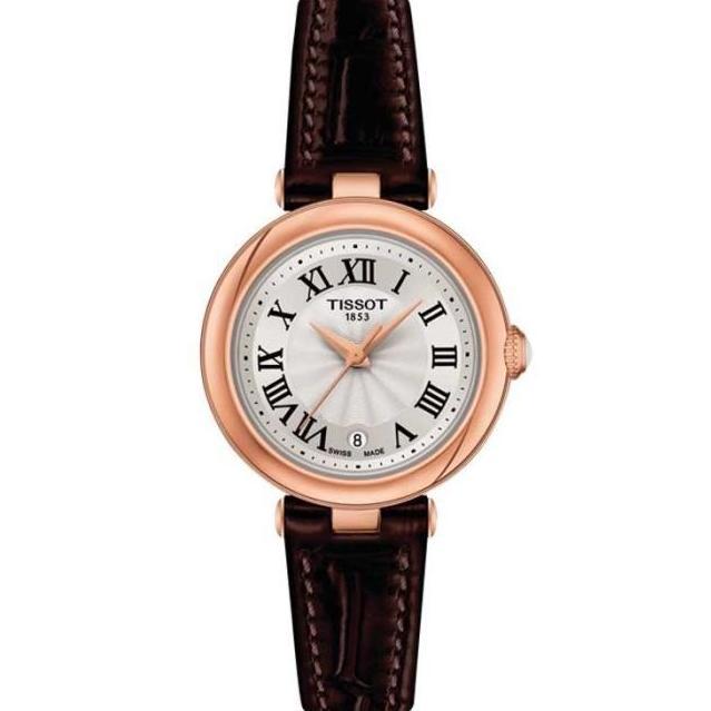 Tissot Bellissima Small Lady Leather strap/Tali kulit Jam tangan wanita Original T126.010.36.013.00