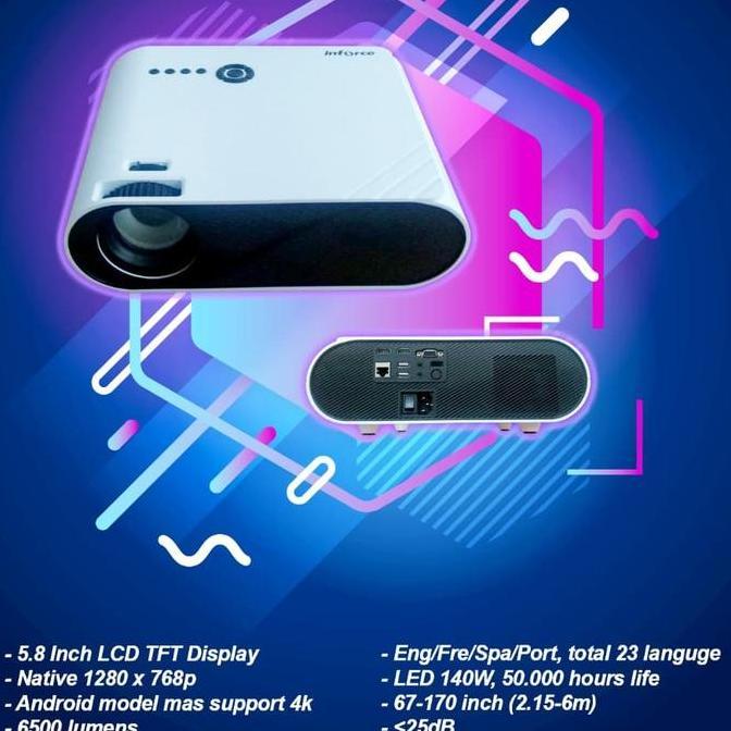 Lcd Proyektor Inforce An-11 White Suport Android Projector Inforce