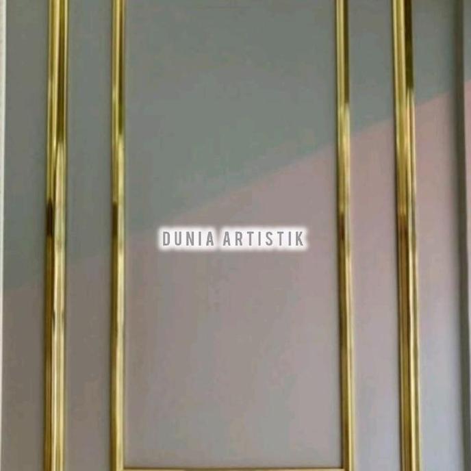 Ready Lis moulding pvc atau lis ukiran dinding bahan pvc warna putih emas Kayu Doff murah