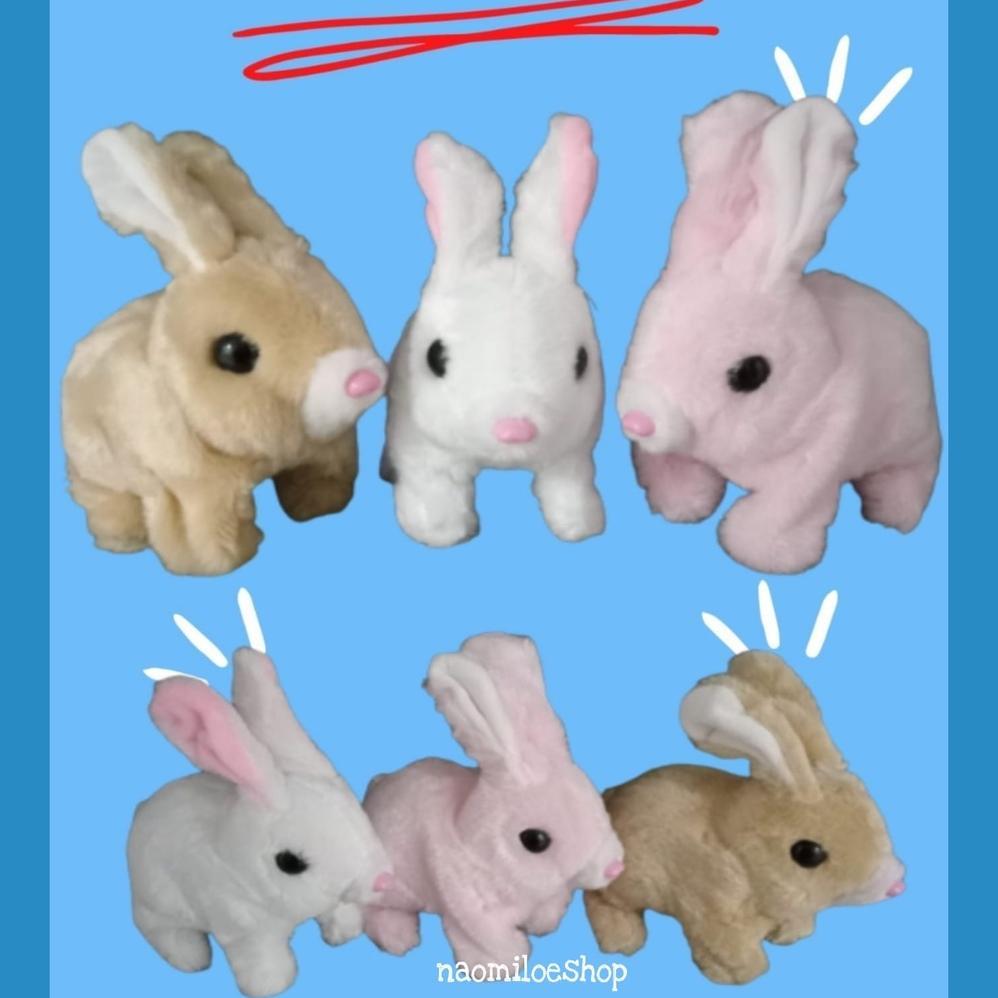 New Arrival Boneka Kelinci Bulu Bisa Jalan Mainan Anak Boneka Kelinci Lucu Berjalan - Mainan Edukasi