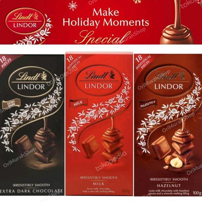 Lindt Lindor Chocolate Hazelnut Milk Extra Dark Coklat Hitam Susu Cokelat Import Swiss Premium