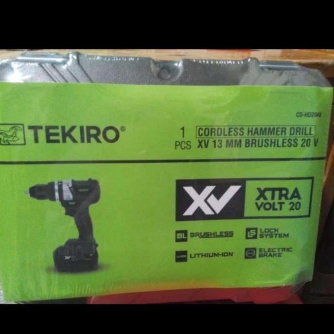 Tekiro Hammer cordless hammer drill XV 20V Mesin bor baterai 13mm 20 Volt brushless Xtra Volt 20