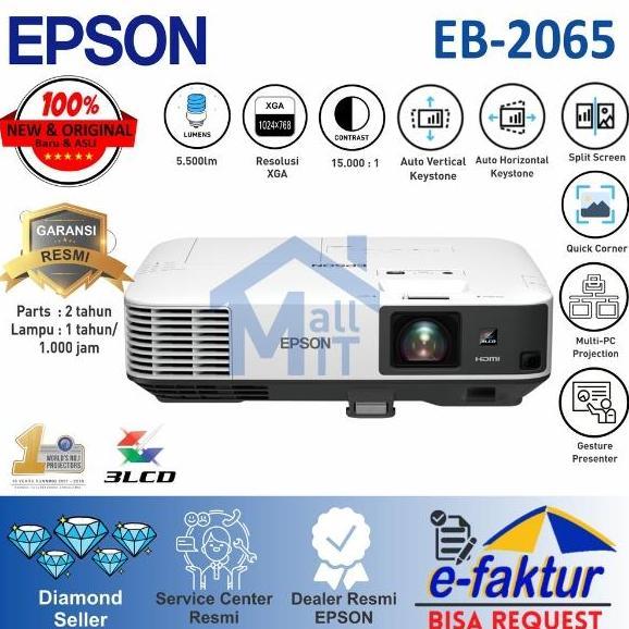 Proyektor Epson Eb-2065 Eb2065 Eb 2065 Berkualitas 3Lcd 5500 Lumens