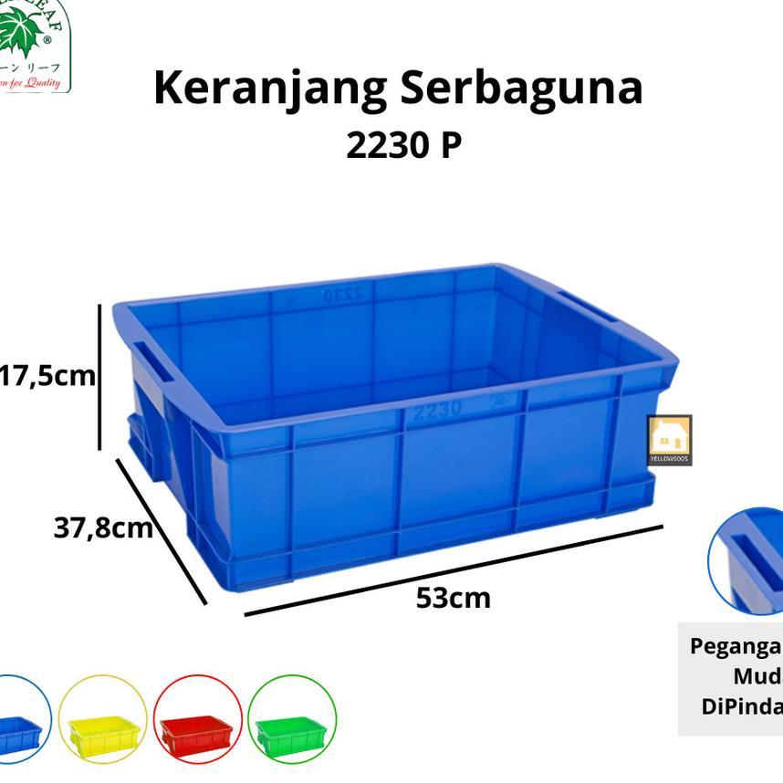 Keranjang Container Industri Krat Box Kotak Plastik Serbaguna 2230 P Green Leaf