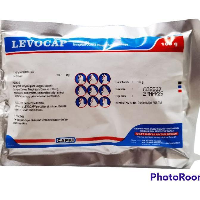 Levocap 100 Gram - Obat Hewan Ternak Unggas Crd Kompleks Pernapasan