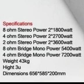 POWER AMPLIFIER ASHLEY PA 1.8 2 X 1800WORIGINAL ASHLEY GARANSI RESMI
