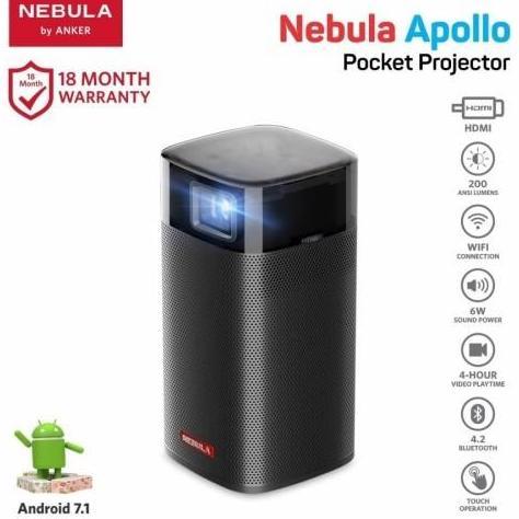 Mini Projector Anker Nebula Apollo, 200 Ansi Lumen Garansi 18 Bulan
