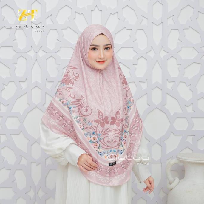 Zietoo Hijab Instan Syar'i Jumbo Sublim Motif Alina Pet Kerudung Bergo Syari Terbaru 2025 Jilbab Pan