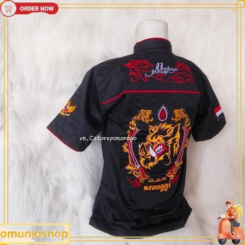 Baju Bordir Motif Celeng / Baju Barong / Kaos Barong / Barongan / Reog / Pecut / Pecut Bopo / Devil 