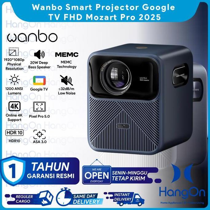 Wanbo New Mozart Pro Smart Projector Full Hd 1080P Fhd 4K Support Asa3.0 Auto-Focus 1200 Ansi Lumens
