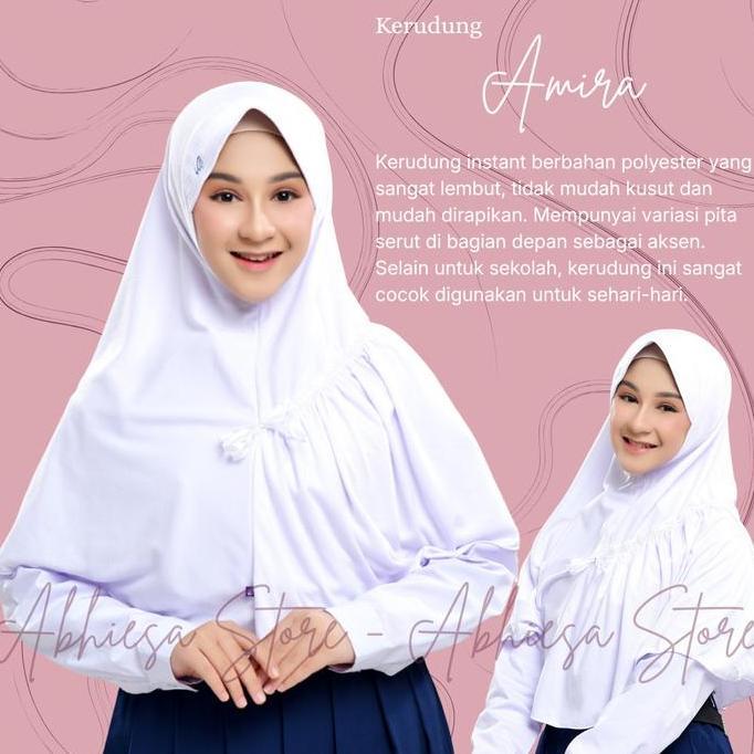 Kerudung Sekolah Rabbani Amira Model Serut Depan