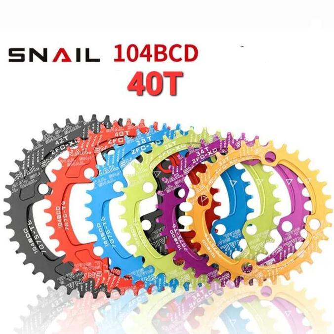 Snail Chainring 40T BCD 104mm Narrow Wide Chain Ring 40T Crank Sepeda MTB BMX