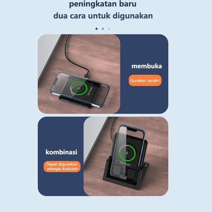 NETPAC Magnetic Charger Wireless Fast Charging 15W 2in1 Charger Docking For iPhone Samsung