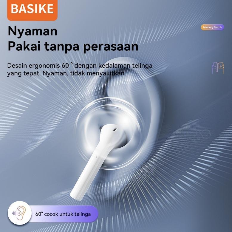 HOT BASIKE Headset TWS Bluetooth 5.0 TW90 Bass Kuat Panggilan Noise Reduction Kasus Pengisian Semi-I