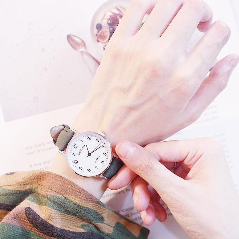 TERBARU Jam Tangan Casual Gaya Retro CandyCat Untuk Wanita Strap PU / Jam Tangan Wanita Casual