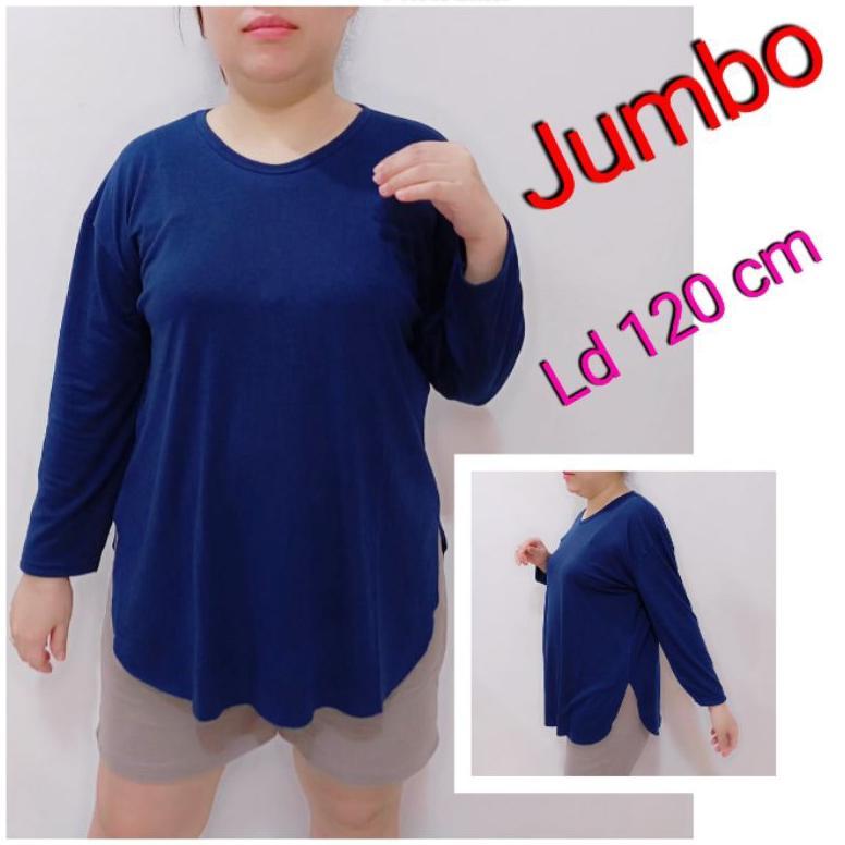 GARANSI KAOS JUMBO LENGAN 7/8 - KAOS  OVERSIZE JUMBO SPANDEX HALUS - KAOS MODEL OVAL