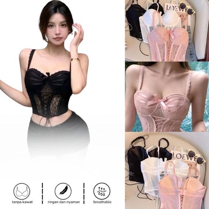 Bustier Top Sexy Lingerie Bustier Set Sexy Corset Bra Wanita