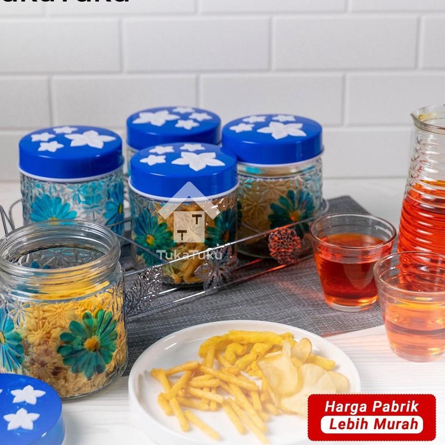 Toples Kaca Set Hc Tempat Penyimpanan Kue Kering | Wadah Makanan Set