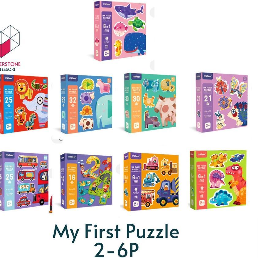Cornerstone Montessori Mideer 3-6 Pcs My First Puzzle Traffic Animal Mom Baby Geometry 12345 Garden 