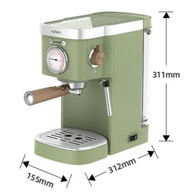 Terlaris Konka Italian Coffee Machine Retro Green Milk Frother Coffee Maker