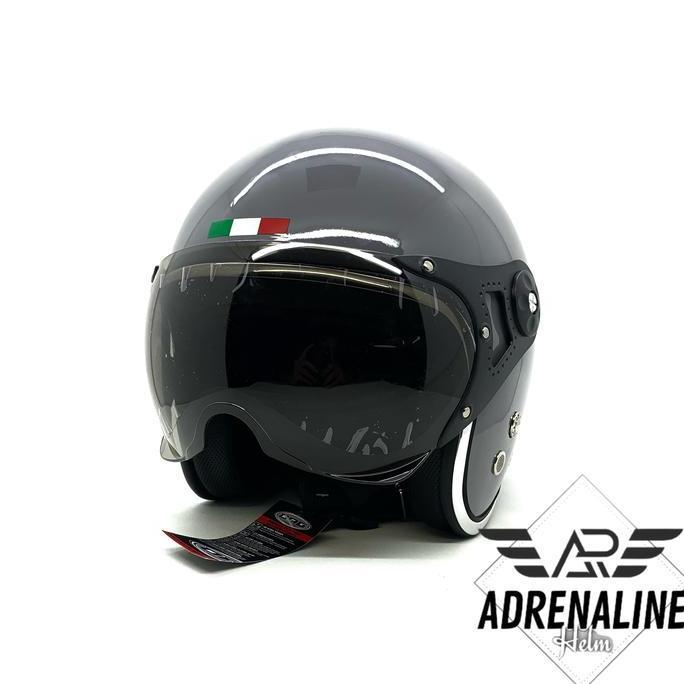 HELM DAG PILOT ITALY DRAK GRAY LIS CHROME ORI