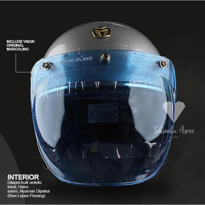 HELM RETRO MARCOLINO LIST CHROME VISOR ORIGINAL