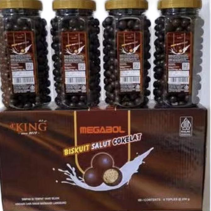 Bonibol Coklat / MEGABALL COKLAT D'KING 1 dus isi 4 toples Food Chocolate Snack