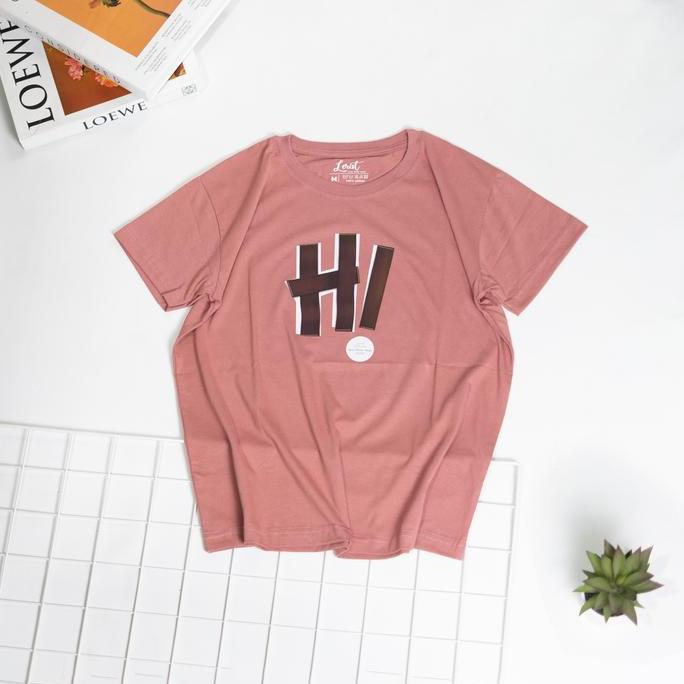 Rioren- Motif Hi Lerist - Kaos Katun Oversize Oblong Nita With Say Hi Cotton Combed Kaos Lengan Pend